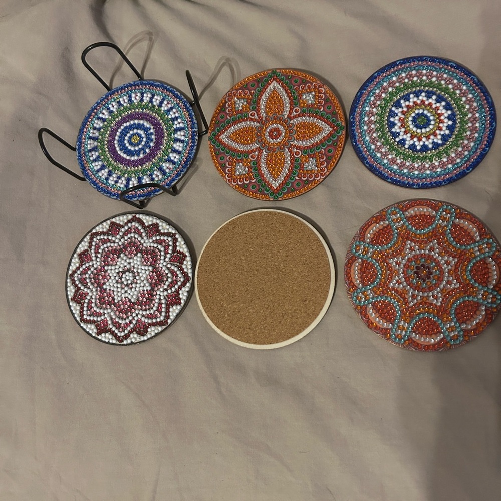 Colorful Mandala Coasters Set - Picture 3 of 4